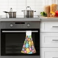 thumbnail image 6 of SKYSONIC 2 PCS 12"x17" Hand Towels for Kitchen Cute Doodles Bunny Bathroom Hand Towels Kitchen Towels with Hanging Loop, Floral Sun Hanging Tie Towels, 6 of 6