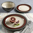 thumbnail image 4 of Gibson Elite Everson Complete 12 Piece Elegant Stoneware Dinnerware Set, Red, Gray, 4 of 7