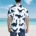 thumbnail image 4 of Disketp Hawaiian Shirts For Men,Collection Of Cute Cartoon Dinosaurs Blue Silhouette Pattern Print Mens Casual Short Sleeve Button Down Shirts Beach Shirt, 4 of 7