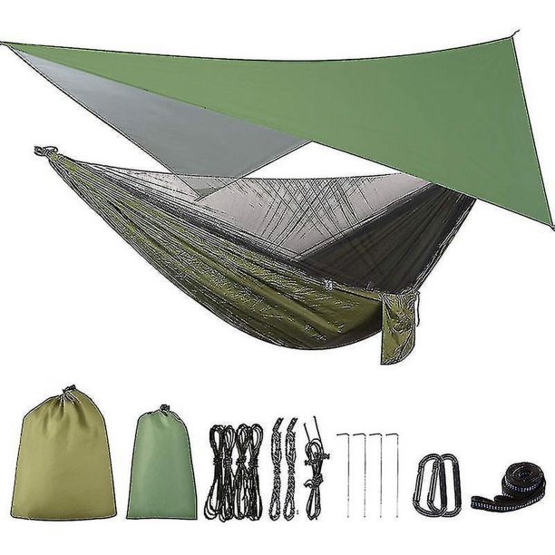 Hamaca para acampar con toldo y mosquitera, hamaca con paracaídas
