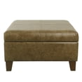 thumbnail image 3 of HomePop Ottomane de Rangement de Luxe Transitionnelle en Similicuir, Brun Vieilli, 3 of 10