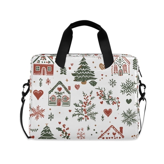 FORMRS 16" Laptop Bag Carrying Sleeve Case with Handle Travel Shoulder Briefcase, White Nordic Christmas House