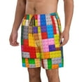 thumbnail image 2 of Logiee Colorful Plastic Blocks Pattern Print Mens Swim Trunks Quick Dry Board Shorts,Breathable Hawaii Beach Shorts Swimwear Bathing Suits-3X-Large, 2 of 6