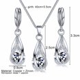 thumbnail image 6 of GROFRY Silver Drop Jewelry Set for Women Cubic Zircon Teardrop Dangle Earrings And Necklace Set for Wedding Bridal Accessories, 6 of 8