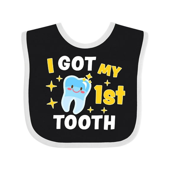 Inktastic I Got My 1st Tooth with Cute Tooth Baby Boys or Girls Baby Bib