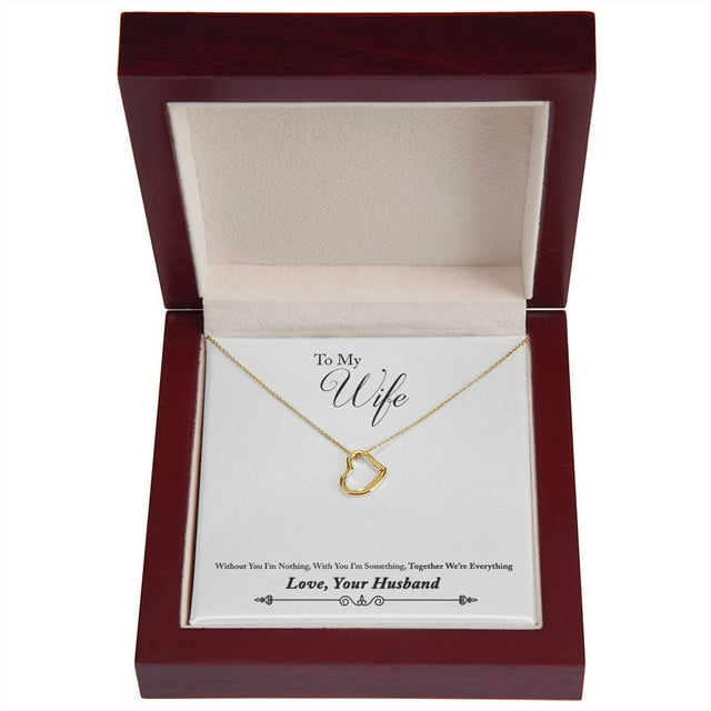 To My Wife Together We're Everything Delicate Heart Necklace