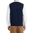 thumbnail image 4 of Kallspin Men's Vest Sweater Wool Blend Lightweight V Neck Sleeveless Pullover(Navy Blue,Small), 4 of 10