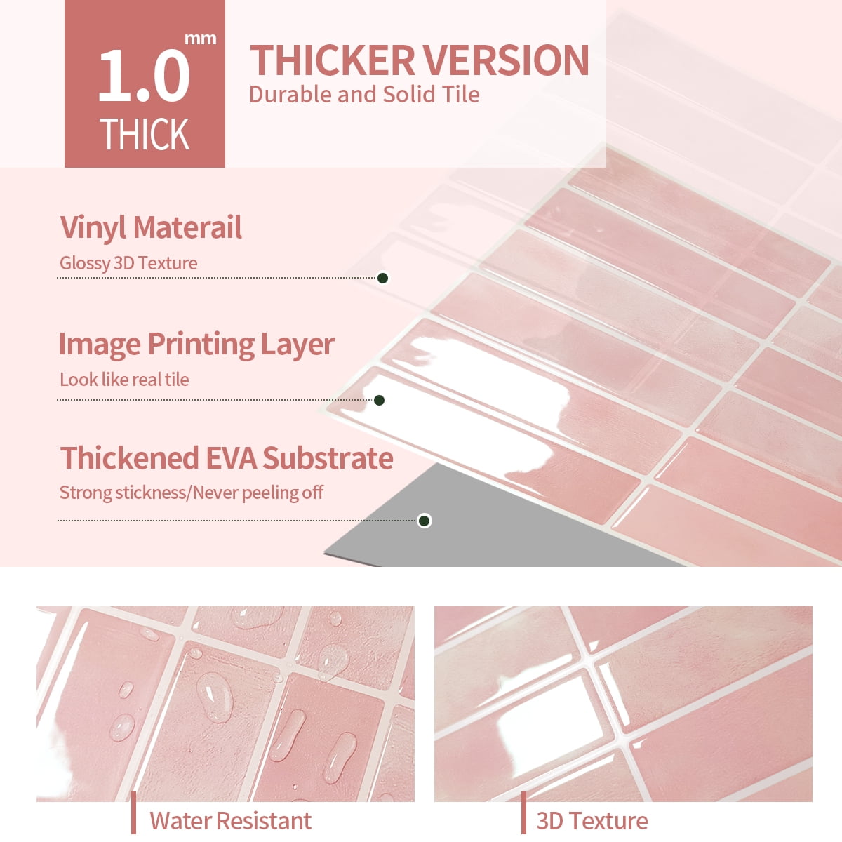 Peel and Stick Backsplash 3D Wall Tiles,Self-Adhesive,Oil Proof,Waterproof, Removable Wall Panels for Kitchen & Bathroom,Modern Design, Easy Install (10.7ft，12x9 inch,14 Pack)