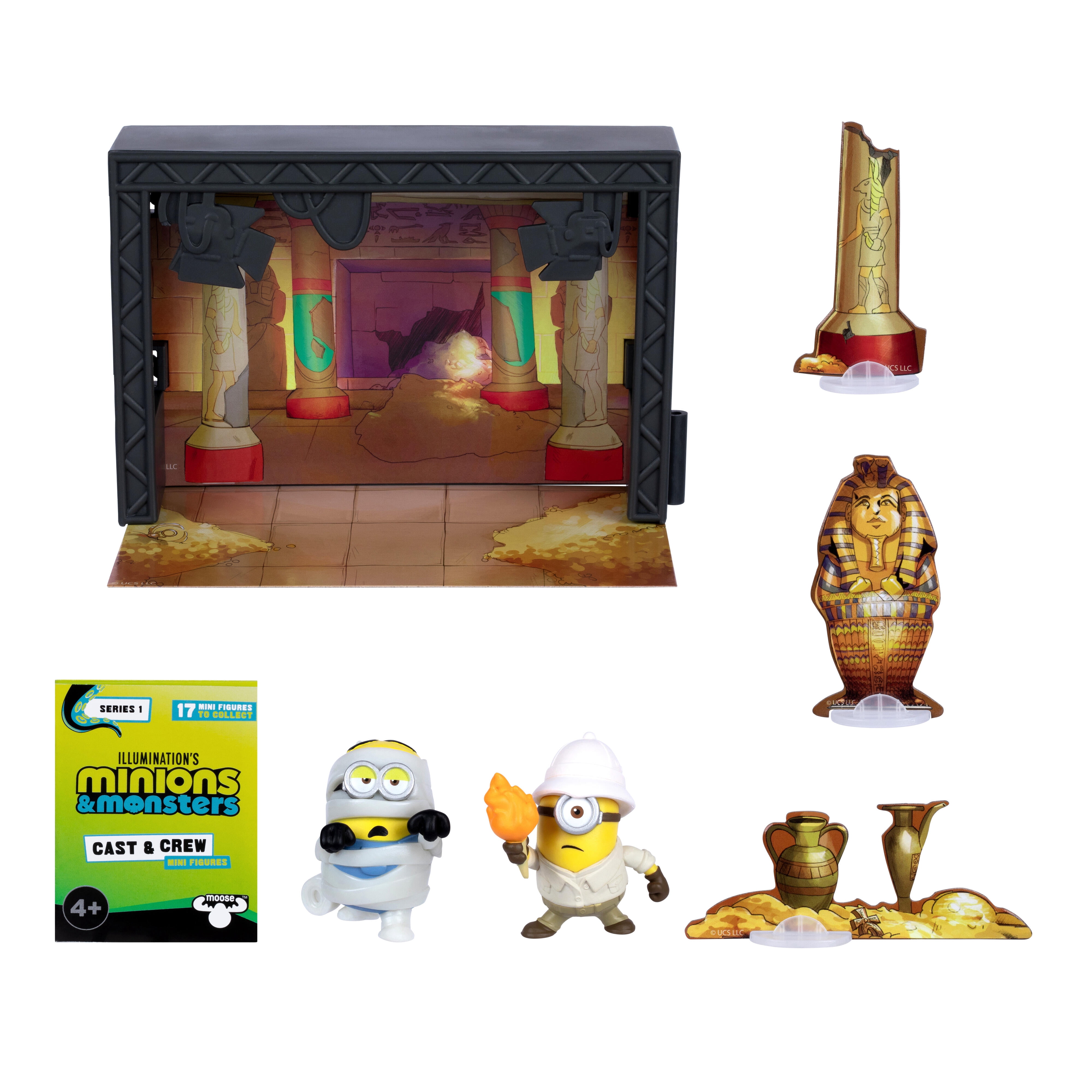 Minions & Monsters Mummy Temple Sound Stage, Includes 2 Mini Figures and 3 Themed Stage Props, Connect to Build Your Monstrous Production, Ages 4+