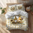 thumbnail image 2 of Home Sweet Gnome Full Size Comforter Set, Sunflower Eucalyptus Leaves Yellow Plaid Bedding for All Seasons, 4 Pcs Bed Set, 1Quiltcover (86"x86") ,1Sheet(80"x116"), 2Pillowcases (30"x20"), 2 of 12