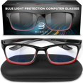 thumbnail image 1 of Gafas Benicci con filtro de luz azul, negro con degradado rojo, 1 of 7