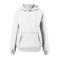 thumbnail image 6 of Enjoytime Women's Fashion Hoodies & Sweatshirts Solid Color Long Sleeve Pullover Tops Casual Loose Hooded with Front Pocket, 6 of 7
