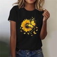 thumbnail image 2 of HAPIMO Women' Plus Size Crew Neck Tees Flower Graphic Casual Loose Fashion Clothes Elegant Blouses Summer Tops for Women Bsaic Tees Dressy Tunic Black XL, 2 of 4