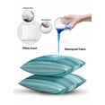 thumbnail image 5 of Waterproof Outdoor Throw Pillows with Inserts 12"x20" Set of 2, Teal Turquoise Aqua Ombre Soft Decorative Pillowcases for Couch Bedroom, Contemporary Abstract Lines Pillow Covers for Sofa Living Room, 5 of 8