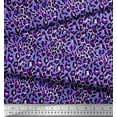 thumbnail image 3 of Soimoi Purple Moss Georgette Fabric Leopard Animal Skin Printed Fabric 1 Yard 44 Inch Wide, 3 of 3