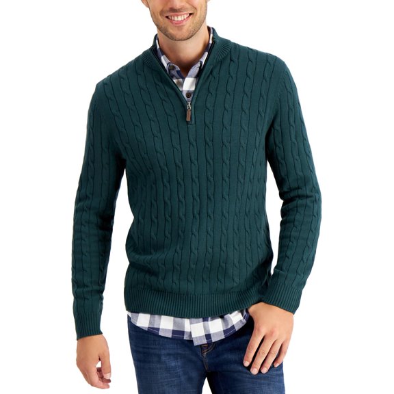 Club Room Mens Cotton 1/4-Zip Pullover Sweater