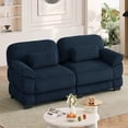thumbnail image 3 of FFH 76.4" Modular Sectional Cloud Couch, Modern Corduroy Loveseat, 2 Seater Sofa for Living Room, Blue, 3 of 14
