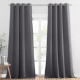 thumbnail image 1 of Cortinas Blackout con Aislamiento Térmico para Estar/Recámara Ventana, con Ojales en la Parte Superior, Suave 100% Poliéster Tela Impermeable, Reducción Ruido, 2 Paneles, Gris Oscuro, 1 of 4