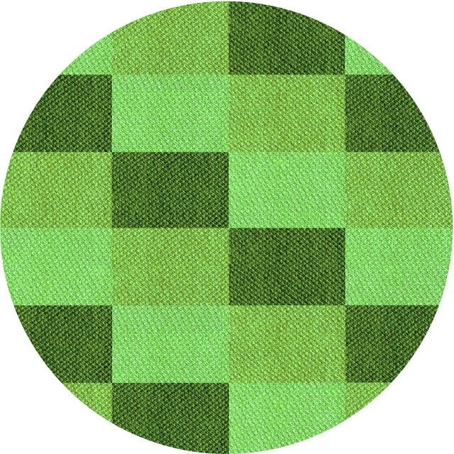 Ahgly Company Machine Washable Indoor Square Transitional Emerald Green Area Rugs, 3' Square