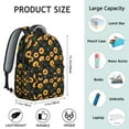thumbnail image 6 of Black Sunflower Backpack for School,Cute School Bag,Schoolbag with Adjustable Shoulder Straps & Padded Back,15.3"x11"x7.1".﻿, 6 of 6