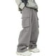 thumbnail image 2 of Pantalones cargo deportivos casuales de longitud completa para hombre, con bolsillo y cordón, color sólido, cintura elástica, 2 of 6