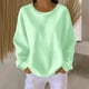 thumbnail image 2 of Blusas de Manga Larga para las Mujeres Cómodas de Cuello Redondo Sólido Casual Camiseta Blusa, Camisetas de Manga Larga de la Moda de las Mujeres, 2 of 6