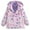 Purple, variant on Rohuuque Boys Girls 3 in 1 Rain Jackets Fleece Inner Zipper Windbreaker Jacket Cute Printed Lightweight Raincoats Hooded Jacket for Kids Pink