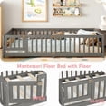 thumbnail image 4 of Queen Floor Bed with Door and Fence, Queen Size Montessori Floor Bed with Guardrails, Solid Wood Floor Montessori Bed with Removable Slats, Low Profile Floor Bed Queen for Bedroom, Wood Grain Gray, 4 of 11