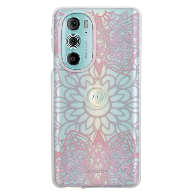 Funda Para Moto Edge 30 Pro Mandalas Rosas, Uso Rudo, InstaCase Protector para Moto Edge 30 Pro Antigolpes, Case Mandalas Rosas
