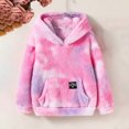 thumbnail image 2 of Odeerbi 8-12Y Kids Girls Tie-dye Fleece Hoodies Winter New Plus Velvet Sweatshirt Fashion Loose Hooded Coat Baby Clothes Multicolor, 2 of 7