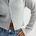 thumbnail image 3 of Juniors' madden girl Mossy Double Zipped Bomber Cardigan Color: Light Grey Heather Size: SMALL, 3 of 4
