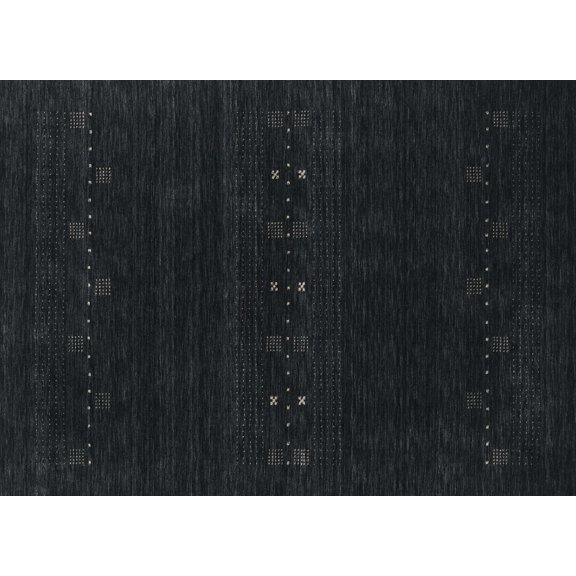 Ahgly Company Machine Washable Indoor Rectangle Contemporary Gunmetal Green Area Rugs, 5' x 7'
