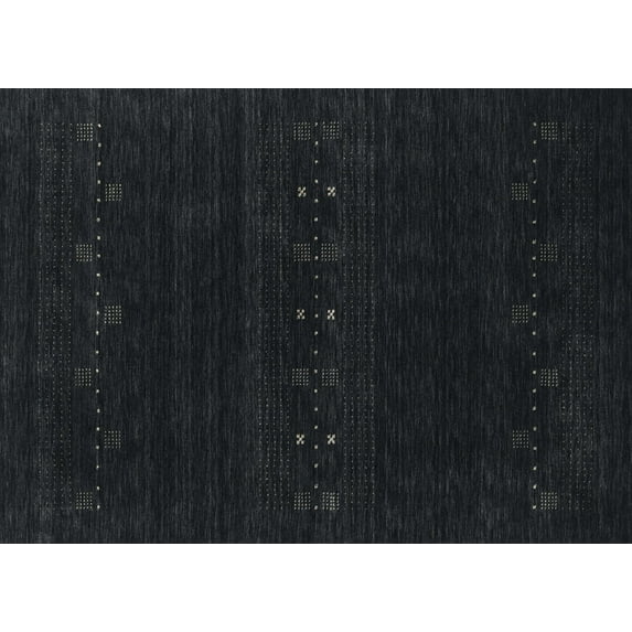 Ahgly Company Indoor Rectangle Contemporary Gunmetal Green Abstract Area Rugs, 4' x 6'