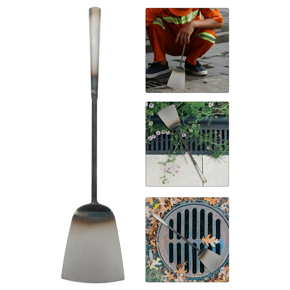 WHAMVOX Long Handle Wrought  Iron Shovel Multi-functional Garden Ditch Gutter Cleaning Shovel
