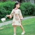thumbnail image 6 of Ruyang Little Girls Dress for Chinese New Year, Kids Girl Long Sleeve Tang Suit Traditional Dress Retro Ethnic Cheongsam, 6 of 9