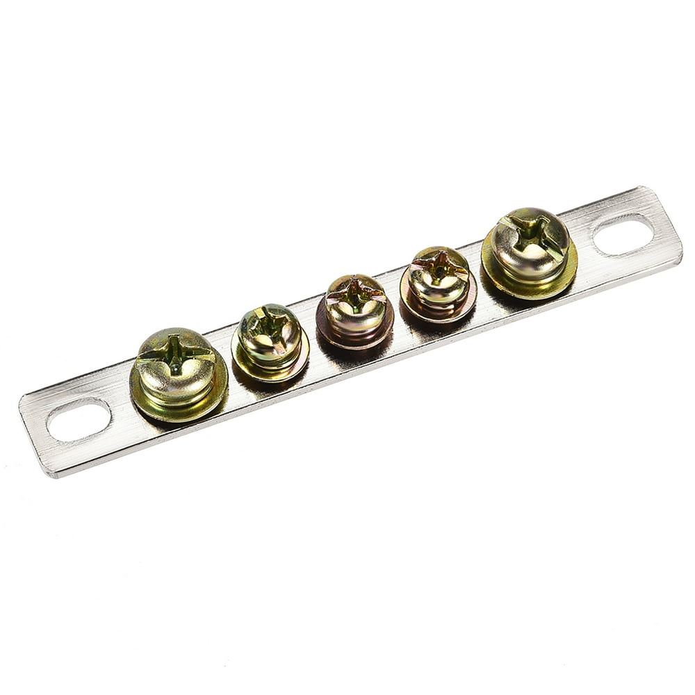 Terminal Block Connector Bar 5 Positions Ground Wire Straight Electric