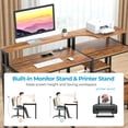 thumbnail image 4 of Computer Desk with Drawers, Home Office Desk with Printer Shelf, 55 inches Desk with Storage, Writing Study Desk with Monitor Stand, Small Work Desk for Bedroom, Walnut, 4 of 17