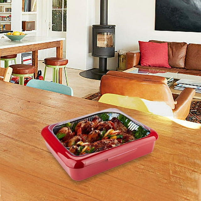 Vrorvz Fancy Aluminium Foil Trays with Removable Riser for Convenient Tailgating,Potlucks,Holiday Gatherings,Office Parties,Petering,Home,Stackable and Dishwasher Safe Design