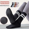 thumbnail image 3 of 8 pares de calcetines largos de yoga con agarre para mujer, calcetines antideslizantes de yoga y pilates, ideales para deportes interiores, yoga, pilates y ballet, 3 of 8