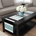 thumbnail image 4 of Turquoise Black Stripe Table Runner 90 Inches Long, Modern Abstract Coarse Striped Kitchen Coffee Dining Table Decoration for Home Party Birthday Wedding Home Decor 13x90 Inches, 4 of 8