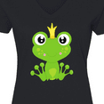 thumbnail image 4 of Inktastic Frog Prince, Green Frog, Frog With A Crown Women's V-Neck T-Shirt, 4 of 5