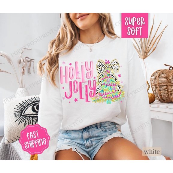 Holly Jolly Sweatshirt, Cute season Sweater, Women's season Crewneck, season Party Sweater, season season Sweatshirt, for Her All Size S-5Xl