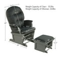 thumbnail image 4 of Demi Bonn Upholstered Glider and Nursing Ottoman, Comfort Rocking Chair with Ottoman, Wood Baby Glider and Ottoman Cushion Set with Padded Armrests for Nursing, Gray, 4 of 7