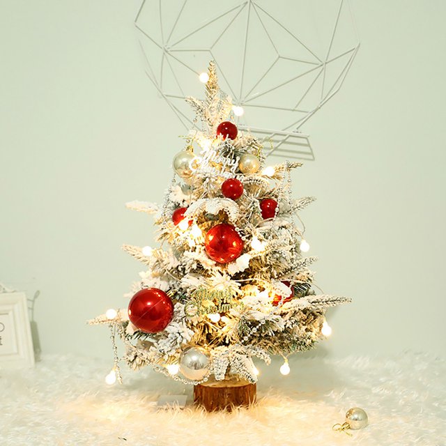 New Flocking Small Tree Green Table Decoration Christmas Tree Christmas Decoration Mini Table Decoration Holiday Props