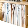 thumbnail image 2 of Blue Brown Tree Cabinet Curtain 35"Wx35"L, Dustproof Under Sink Skirt with Self Adhesive Tape, Watercolor Forest Art Cabinet Curtain Cover for Kitchen Sink, Bathroom Vanity, Laundry Room, 2 of 9