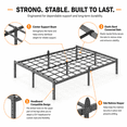 thumbnail image 2 of Bedsnus 18" Queen Metal Bed Frame with Grid Support, Prevent Mattress Sagging, Heavy Duty Mattress Foundation, Raised Edge Design, Easy Assembly Bed Base with Underbed Storage, 2 of 6
