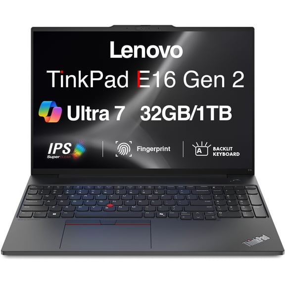 Lenovo ThinkPad E16 Gen 2 Business Laptop 16.0in WUXGA (Intel Ultra 7 155U, 32GB DDR5, 1TB PCIe SSD, Intel Graphics, Win 11 Pro)