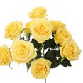 thumbnail image 2 of Inteprter 10 cabezas de rosas artificiales, flores falsas, ramo de boda, , decoración del hogar Decoración Limon amarillo, 2 of 6