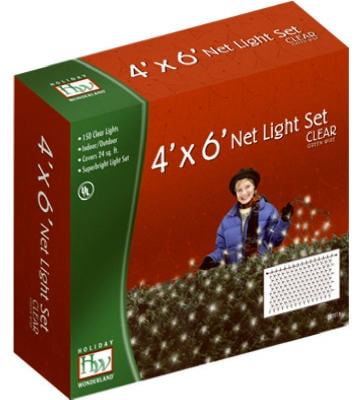 8 Noma 48950-88 Holiday Wonderland 150 ct 4' x 6' Clear Net Christmas Lights 