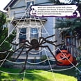 thumbnail image 6 of Innens 23*18ft Halloween Decorations Giant Spider Web with 35" Spider Huge Spider Stretch Cobwebs for Halloween Decor Yard Lawn Party Outdoor Indoor (Orange, 2Pcs), 6 of 16